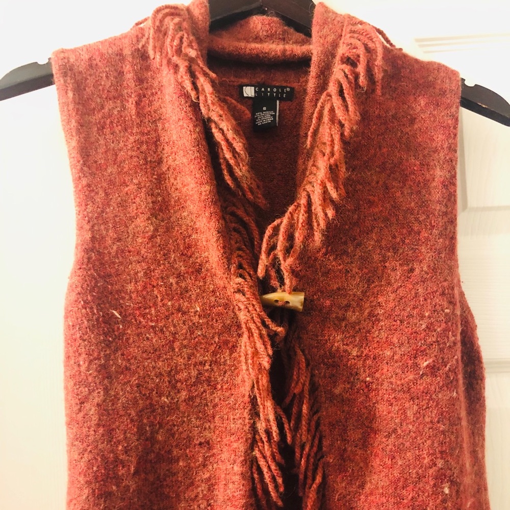Fabulous Knitted Vest with Fringe Size S